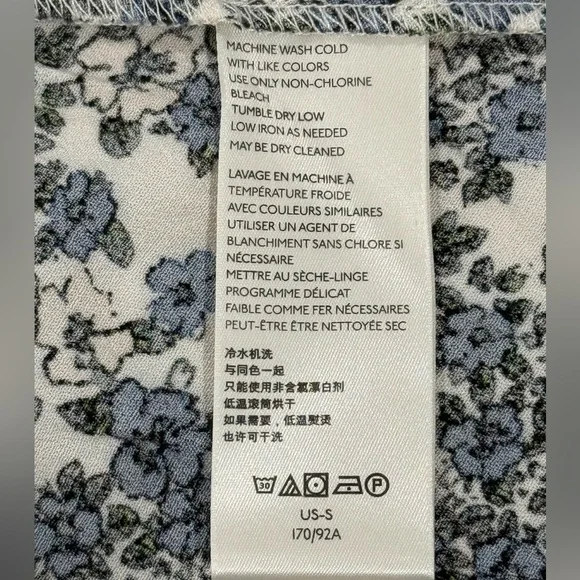 Free People Women’s Blue and White Floral Blouse Size S - Picture 10 of 11